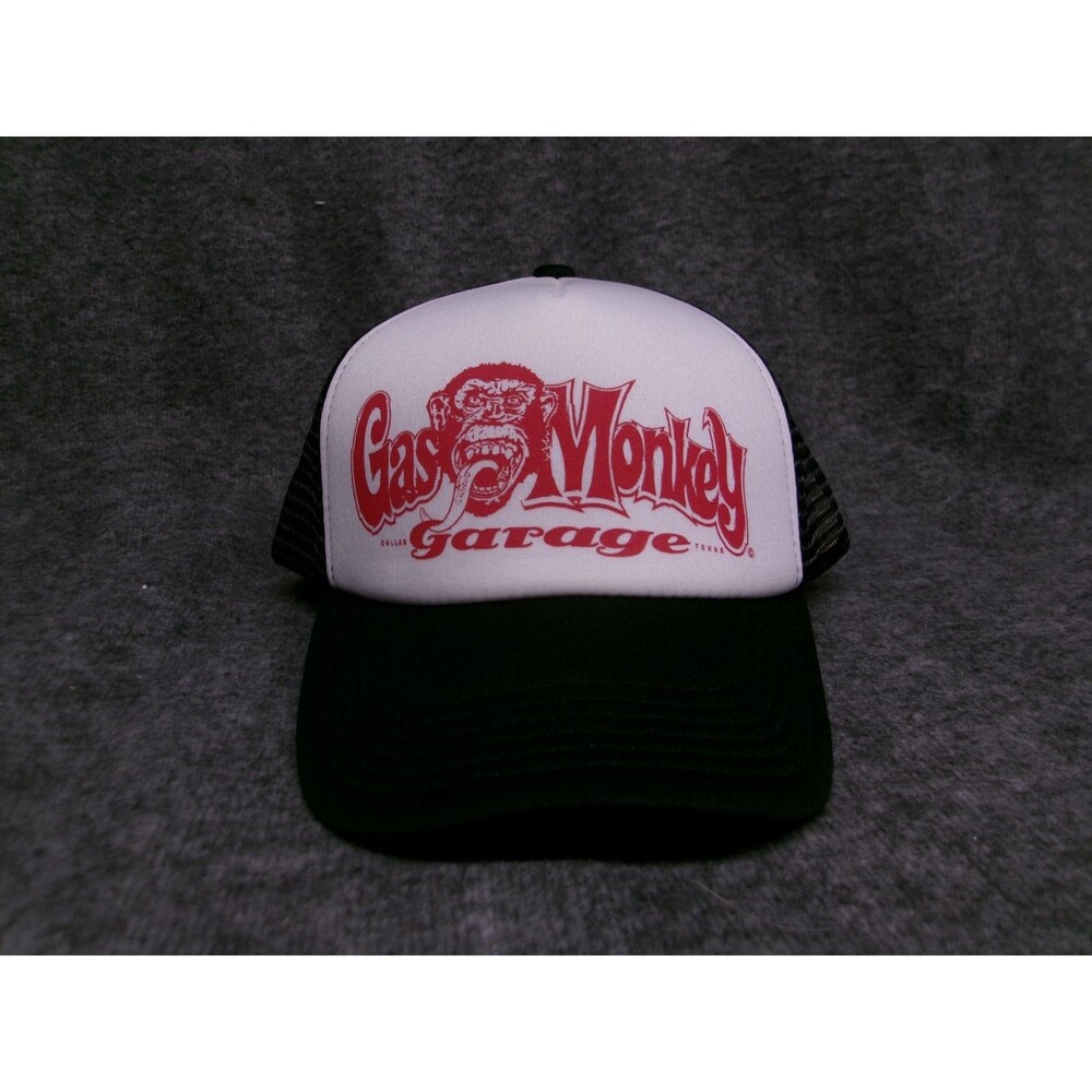 Gas Monkey Garage Hat Cap Strap Back Adjustable Adult Black Mesh Trucker